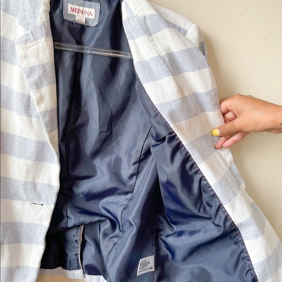 Merona Blue and White Striped Blazer - Picture 11 of 16